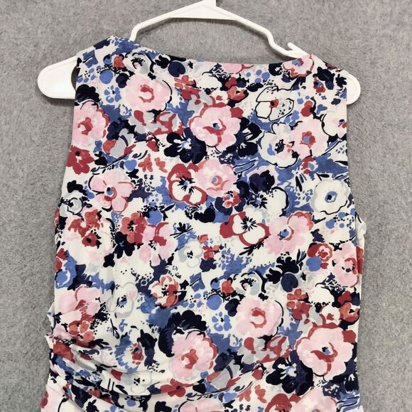 Lauren Ralph Lauren Faux Wrap Dress Womens Size 8 Multicolor Floral Sleeveless - Picture 10 of 12